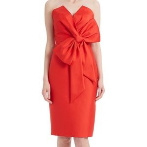 Badgley Mischka Strapless Cocktail Dress - Tomato Size 6